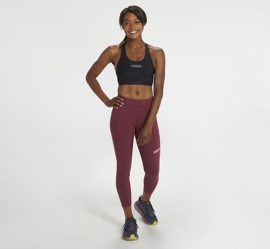 Pantalon Hoka One One Performance Crop Tight Femme - Marron - APY-518632